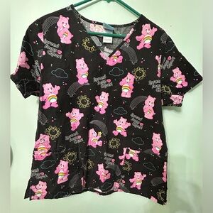 EUC Women Large Care Bear Scrub Top